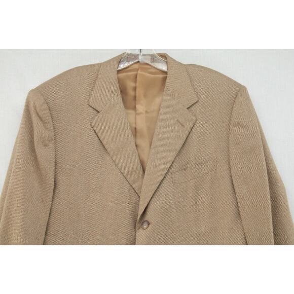 Ermenegildo Zegna Blazer Men's 56R Beige Gold ZigZag Pattern Silk Neiman Marcus - Picture 2 of 14